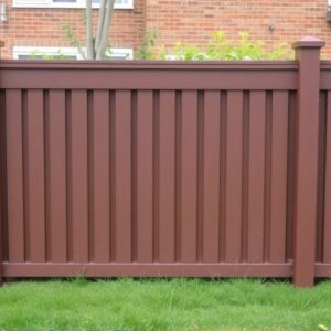 brown plastic fence panels