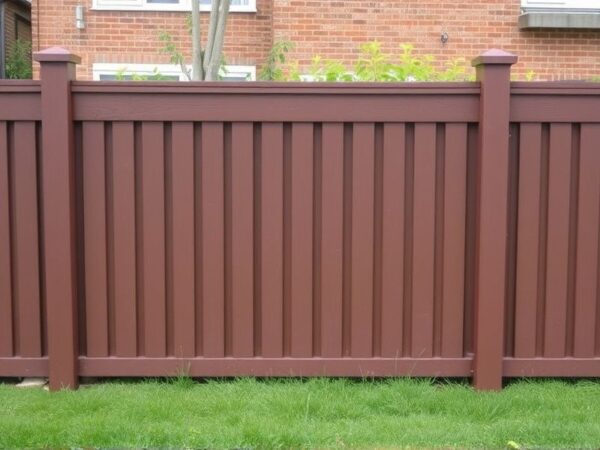 brown plastic fence panels