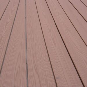 brown square edge capped composite decking board