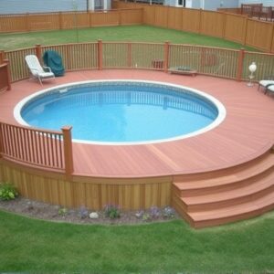 composite decking around above ground pool
