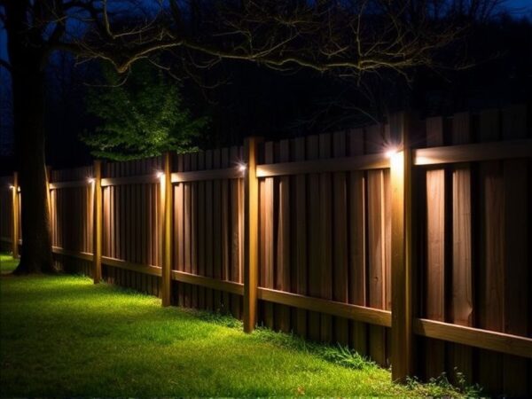fence with lighting